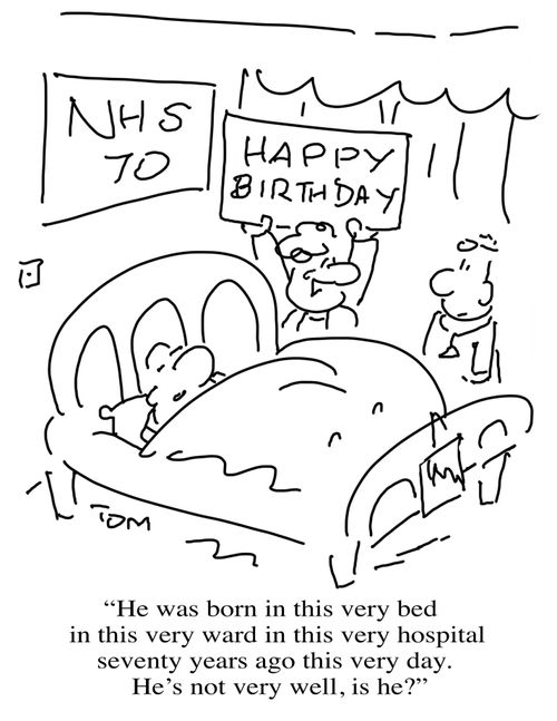 "He was born in this very bed in this very hospital seven years ago this very day. He's not very well, is he?"