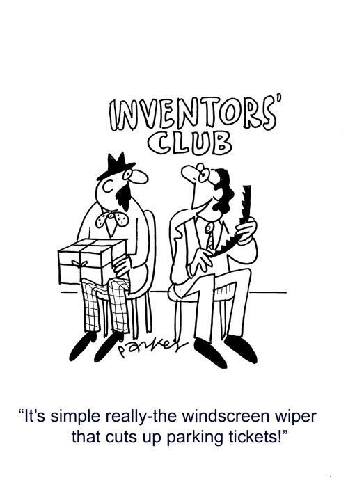 'It's simple really-the windscreen wiper that cuts up parking tickets!'