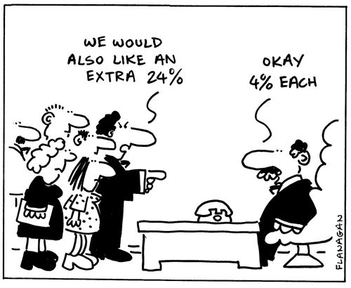 'We would also like an etra 24.' 'Okay, 4 each.'