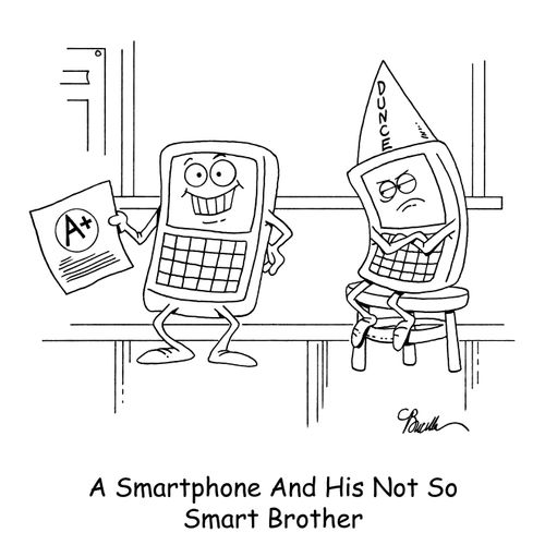 A Smartphone and his not so smart brother.