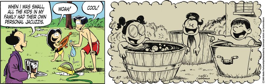 "When I was small, all the kids in my family had their own personal jacuzzis."