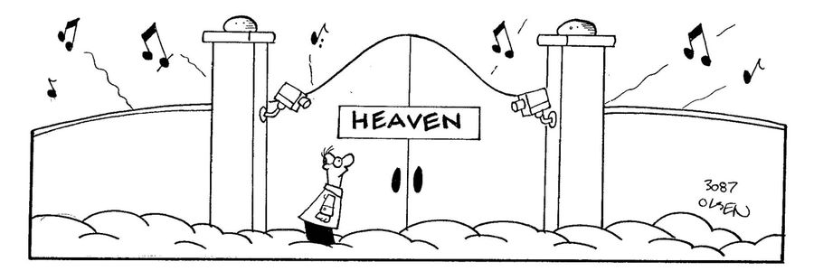 The gates of heaven have security cameras.