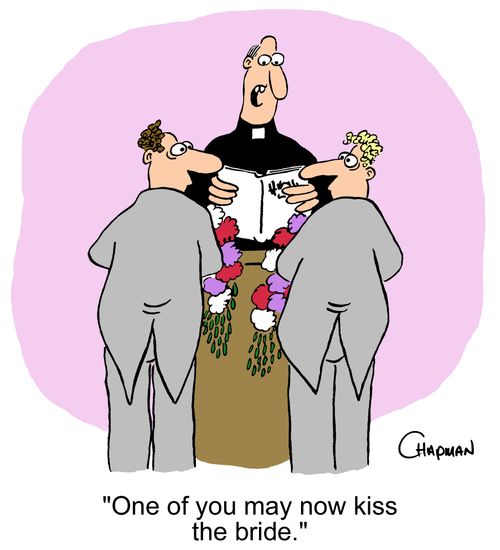 'One of you may now kiss the bride.'