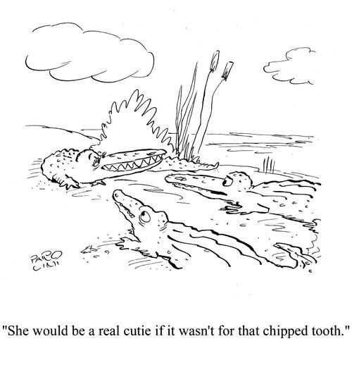 'She would be a real cutie if it wasn't for that chipped tooth.'