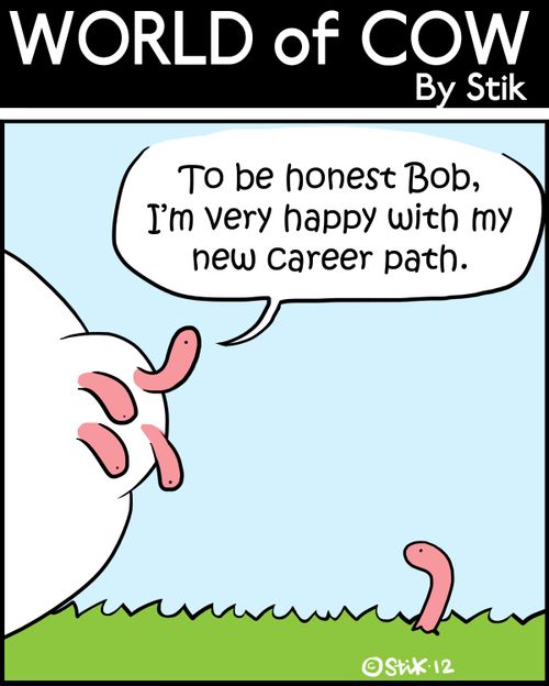 'To be honest Bob, I'm very happy with my new career path.'