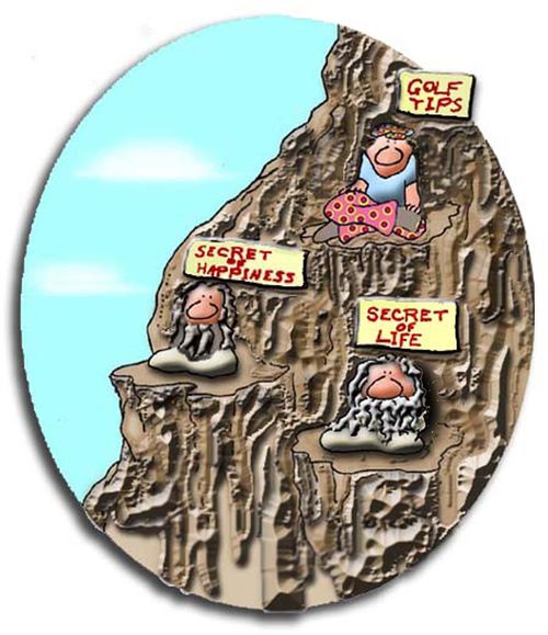 The secret of life, the secret of happiness and Golf tips.
