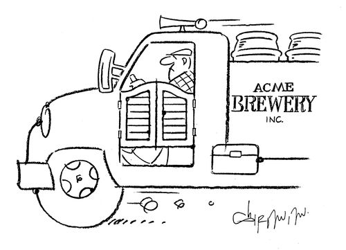 Brewery Lorry has Saloon Doors.