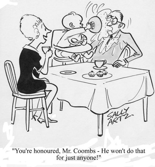 'You're honoured, Mr. Coombes - He won't do that for just anyone!'