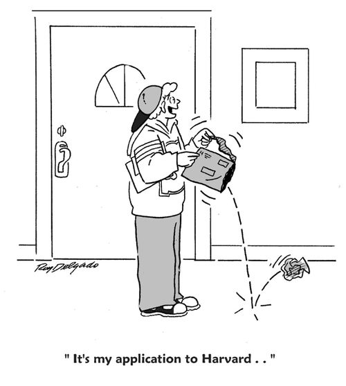 'It's my application to Harvard...'