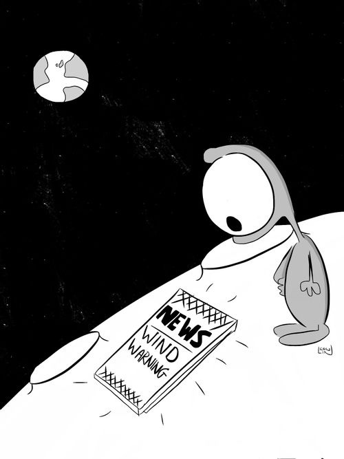 Wind Warning on the moon.