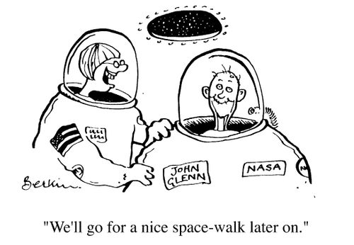 "We'll go for a nice space-walk later on."