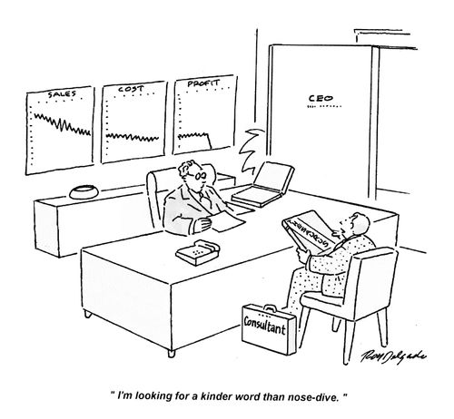 'I'm looking for a kinder word than nose-dive.'