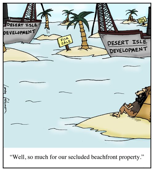 'Well, so much for our secluded beachfront property.'