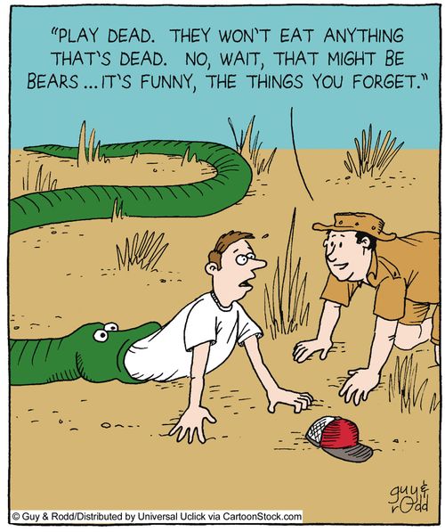Man being eaten by snake