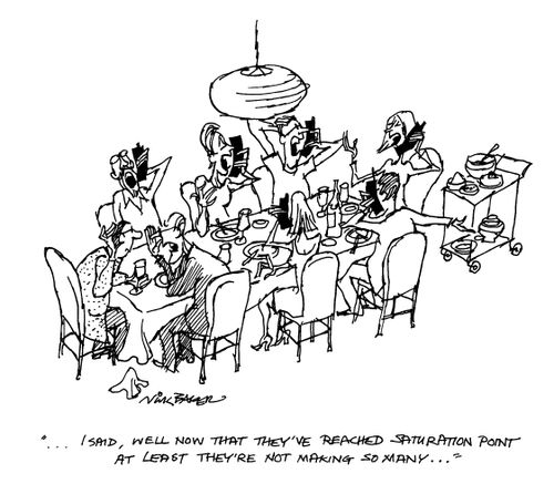 '...I said, well now that they've reached saturation point at least they're not making so many...'