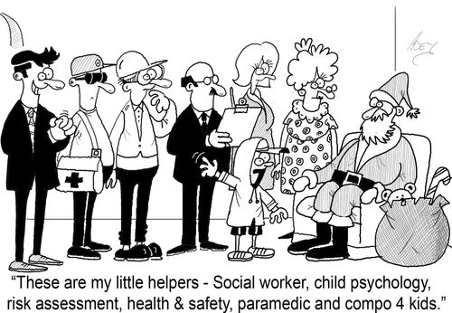 "These are my little helpers - social worker,child psychology, risk assessment,health and safety, paramedic and compo for kids."
