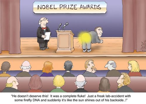 'He doesn't deserve this! It was a complete fluke! Just a freak lab-accident with some firefly DNA and suddenly it's like the sun shines out of his backside!'
