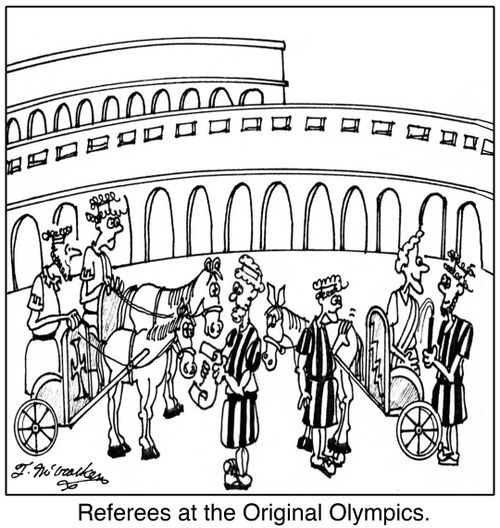 Referees at the Original Olympics.