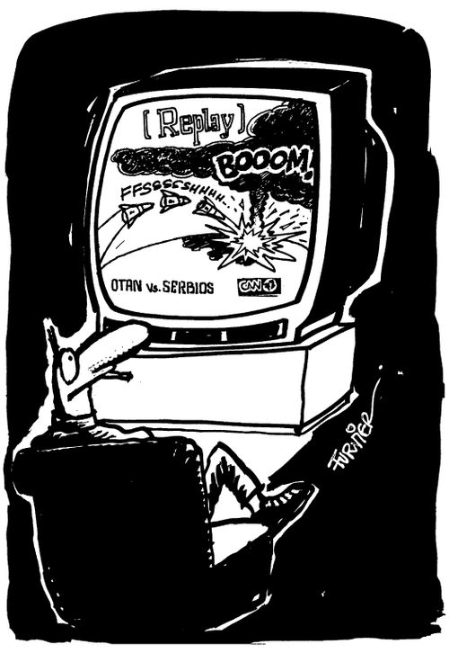 Watching war as if it were sport.
