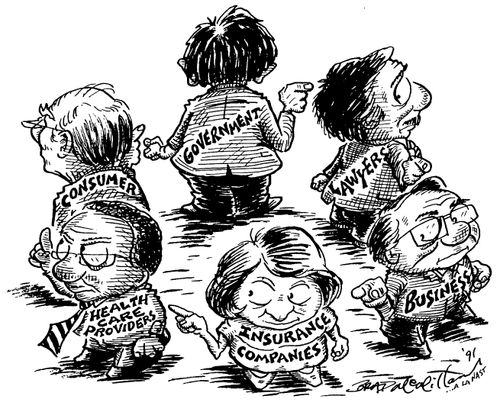 Who blames who in health Insurance problems