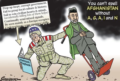 You can't spell Afghanistan without A, G, A, I, and N.