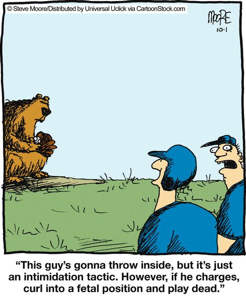 'This guy's gunna throw inside, but it's just an intimidation tactic...'