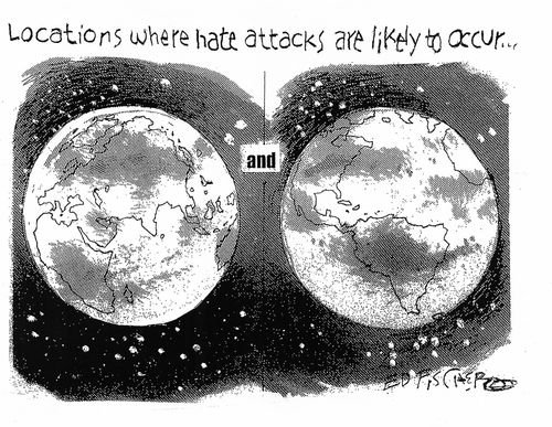 Locations where hate attacks are likely to occur....