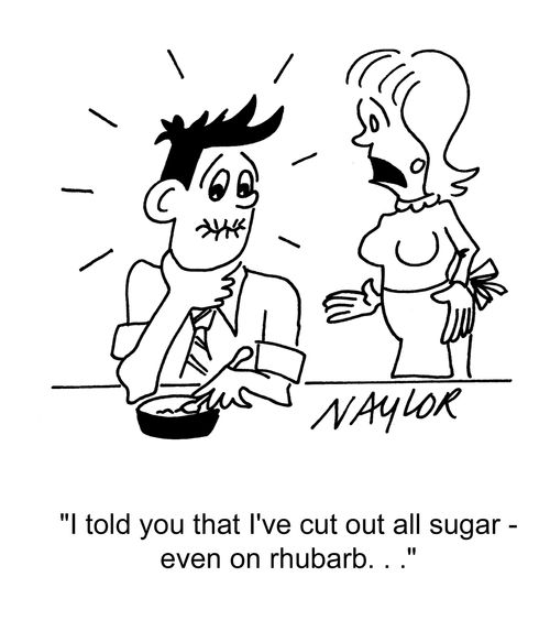 I told you I've cut out sugar, even on rhubarb.