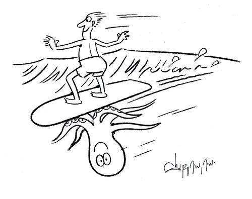Octopuses surf too.