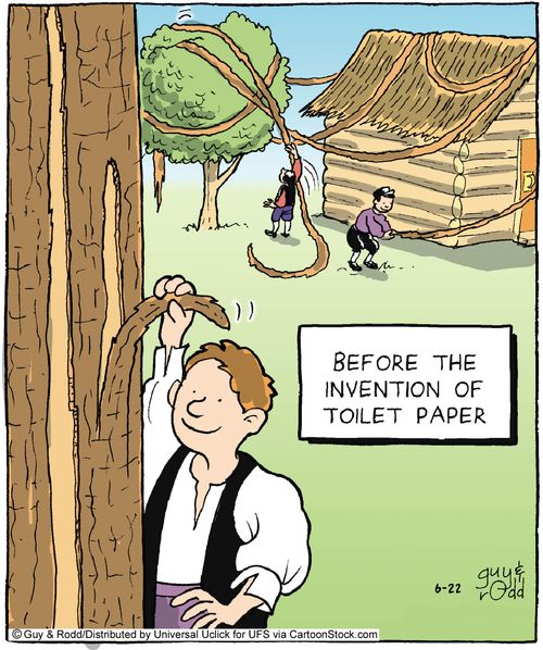Before the invention of toilet paper.