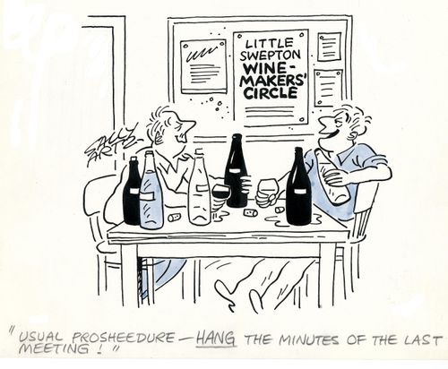 'Usual prosheedure - hang the minutes of the last meeting!'