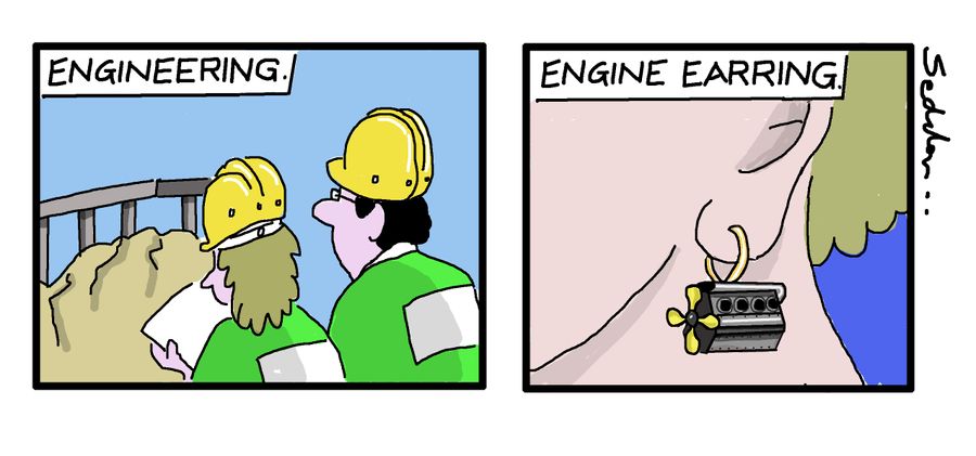 Engineering and Engine Earring