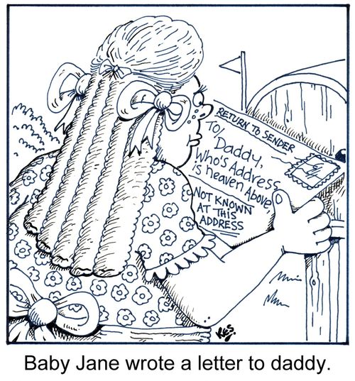 Baby Jane wrote a letter to daddy.