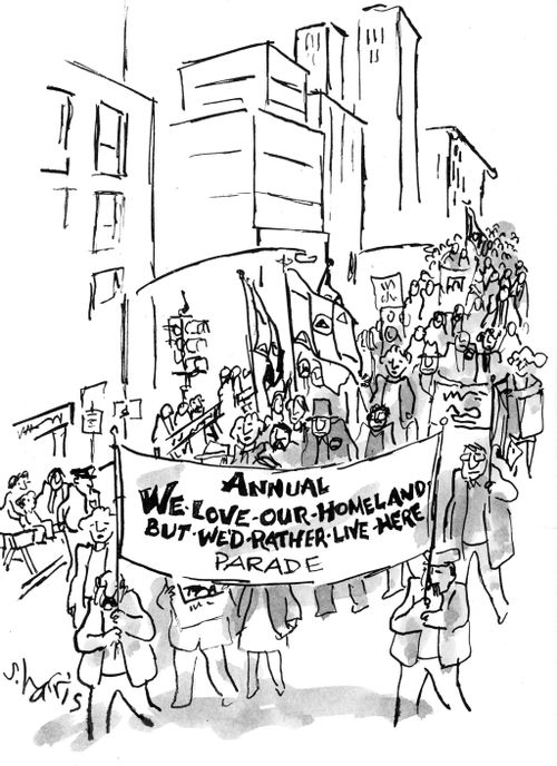 'Annual we love our homeland but we'd rather live here parade'