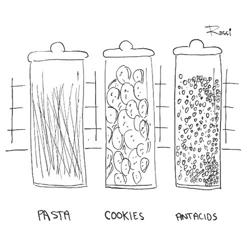 Pasta, Cookies, Antacids.