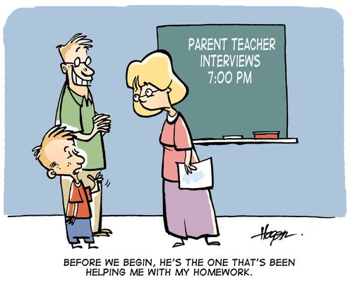 'Before we begin, he's the one that's been helping me with my homework.'