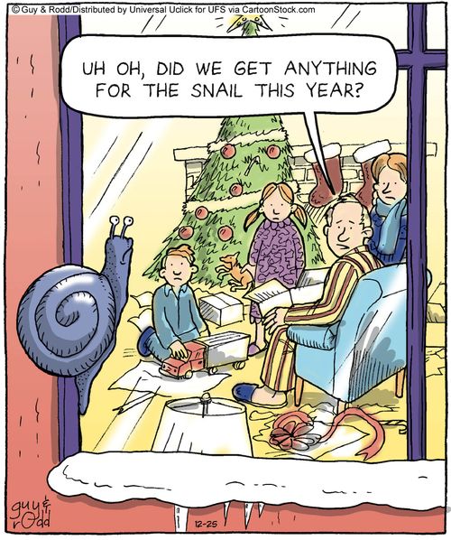 'Uh oh, did we get anything for the snail this year?'