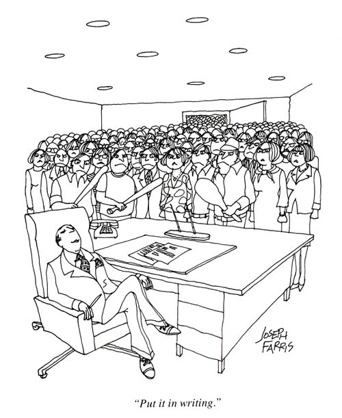 'Put it in writing.'