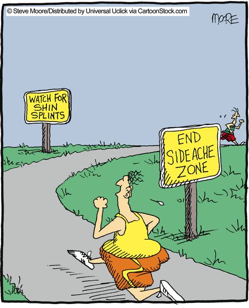 Medical advice for runners road signs.