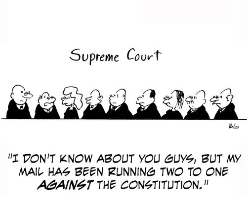'I don't know about you guys, but my mail has been running two to one against the constitution.'