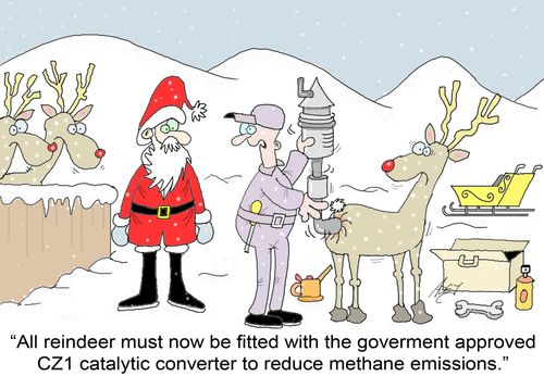 'Reindeer must now be fitted with the government approved CZ1 catalytic converter to reduce methane emissions.'