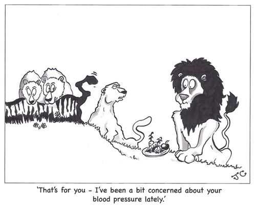 'That's for you - I've been a bit concerned about your blood pressure lately.'