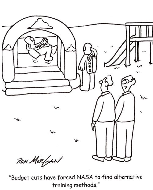 'Budget cuts have forced NASA to find alternative training methods.'