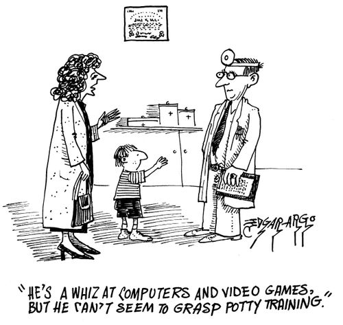 'He's a whiz at computers and video games, but can't seem to grasp potty training.'