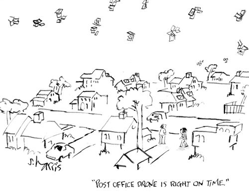 "Post office drone is right on time."