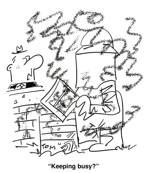 Man to beekeeper: 'Keeping busy?'