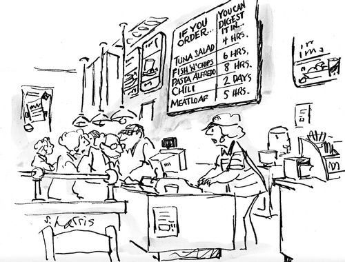 'If you order...You can digest it in...'