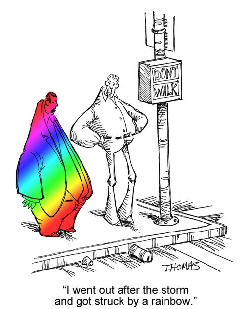 'I went out after the storm and got struck by a rainbow.'