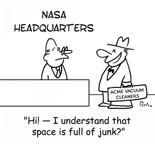 NASA HEADQUARTERS, ACME VACUUM CLEANERS, 'Hi! - I understand that space is full of junk?'
