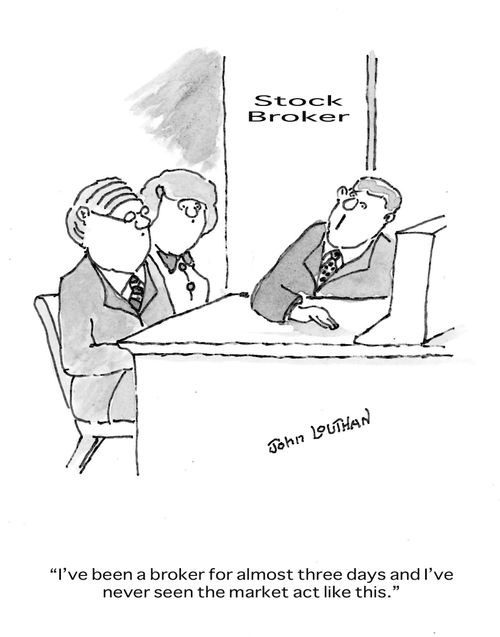 'I've been a broker for almost three days and I've never seen the market act like this.'